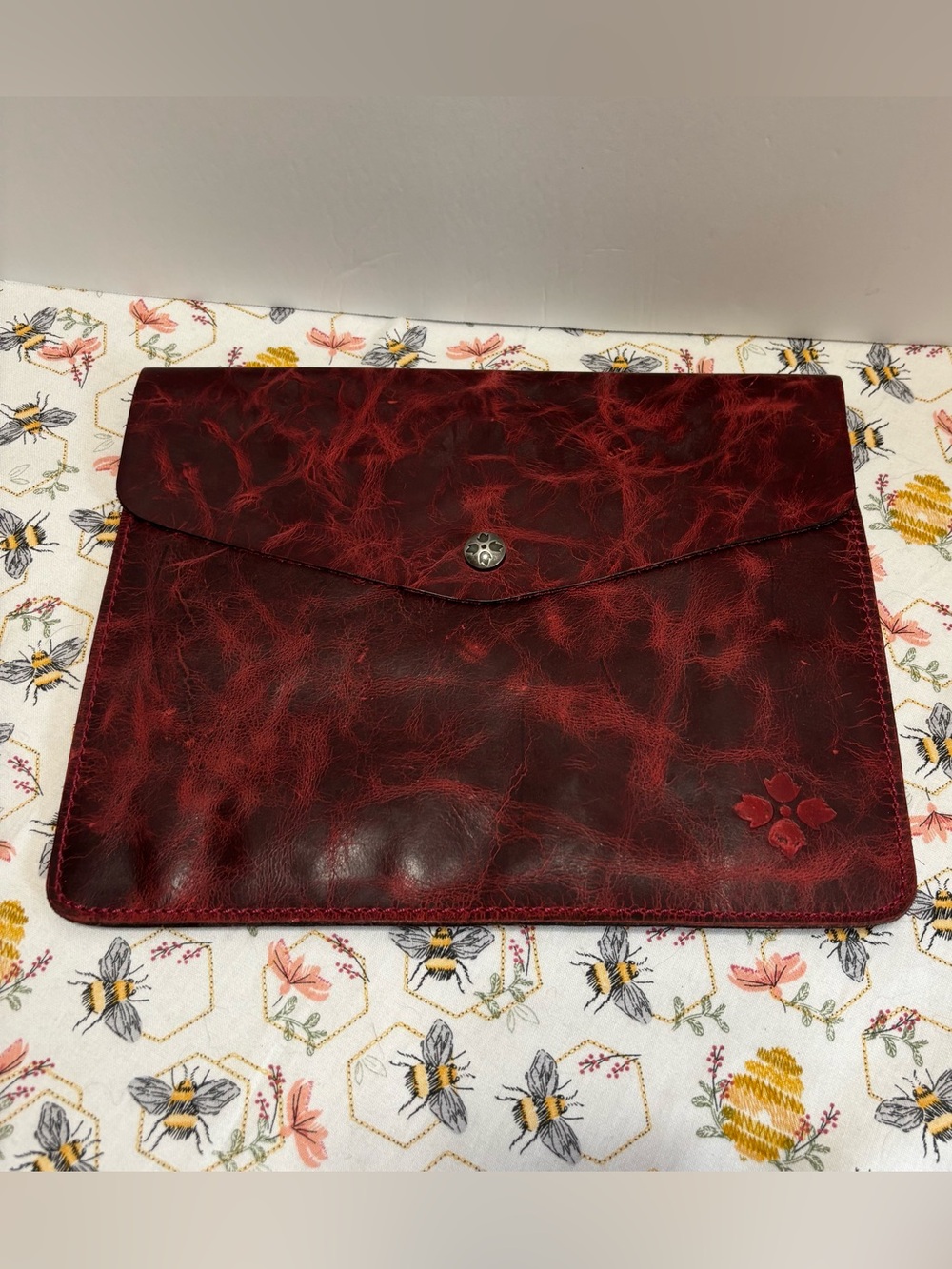 NWT Red Leather Envelope Sleeve Clutch for Women